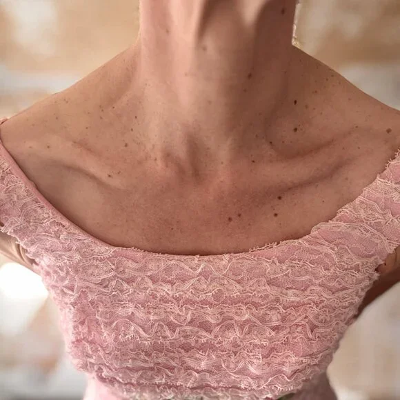 RARE Vintage Pink Chiffon Party Dress S/M  - Pristine Condition Easter - Picture 9 of 11